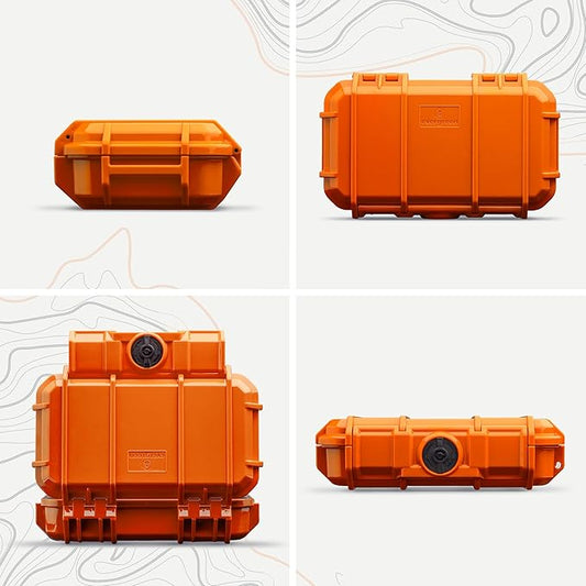 Evergreen 56 ToughBox - EDC Dry Box Protective Case USA Made for Organization of Cameras, Phones, Camping, Fishing, Hiking, Water Sports (Orange)