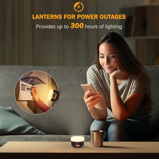 Rechargeable LED Camping Lantern 1000LM, 300H Runtime, 6400mAh, IPX5 Waterproof Tent Light for Camping, Hiking, Power Outages, Home, Emergency Use - Wireless Remote Edition,Green