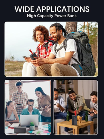 90000mAh Portable Charger Power Bank Large Battery Pack, Upgraded 30W PD & QC 3.0 Fast Charging Big Powerbank, USB-C High Capacity 5 Output 2 Input with LED Display for Phone Tablet