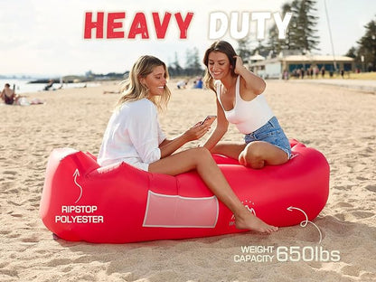 WEKAPO Inflatable Lounger Air Sofa Hammock-Portable,Water Proof& Anti-Air Leaking Design-Ideal Couch for Backyard Beach Traveling Camping Picnics & Music Festivals