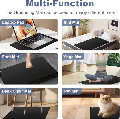 Grounding Mat for Improving Sleep, Grounding Pad for Health, Grounding Bed Mat with Grounding Cord for Better Working (13 * 23.6inch)