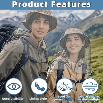 2 Pack Ultra Large Mosquito Net 42x25 Inches Mosquito Head Net Oversized Insect Netting Bug Fits Most Hats for Gardening Hiking Fishing Traveling(Light Gray)
