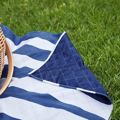 Dock & Bay Ultimate Beach Kit Bundle - Two Quick Dry Towels, Waterproof Bottom Picnic Blanket and Compact Foldable Beach Bag - 100% Recycled Materials - Whitsunday Navy Blue (B)