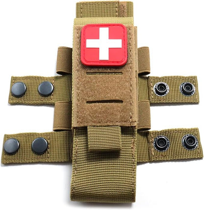 Laser Cut Molle Tourniquet Holder Pouch Tactical First Aid Kit Trauma Medical Shear Pouch Pen&Flashlight Holder IFAK TP Duty Belt Loop
