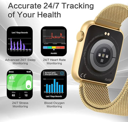 2025 Smart Watches for Women Men Blood Pressure, 1.9"AMOLED Display,AI Watch Face/Da GPT AI/AI Voice, 24/7 Heart Rate Stress Sleep Monitor, IP68 Waterproof, 123 Sports Fitness Tracker for Android iOS