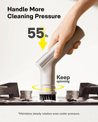HOTO Electric Spin Scrubber, IPX7 Full Body Waterproof Dish Scrubber Brush, Cordless Bathroom Cleaning Brush, Max 22 in-lb, Power Scrubber with 9 Brush Heads for Kitchen, Sink, Bathroom, Shower, Tile