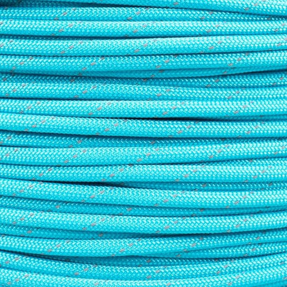Reflective 550lb Paracord – 7 Strand Type III Nylon Parachute Cord for Hiking, Camping, and Fishing – 30+ Colors and 6 Length Options