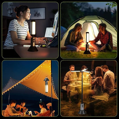Telescopic Camping Light, 3000mAh Rechargeable Camping Lantern - 2 Dimmable Modes & 3 Flashlight Modes, IPX4 Waterproof, Portable Collapsible Light for Camping, Hiking, Home Emergency