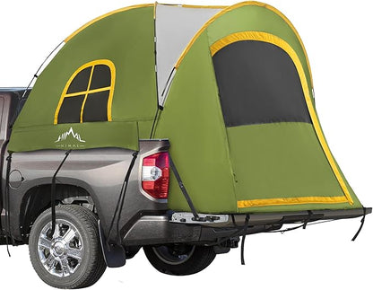 Pickup Truck Tent, Waterproof PU2000mm Double Layer for 6.5 FT Truck Bed, Portable Bed Tent for Camping, Green