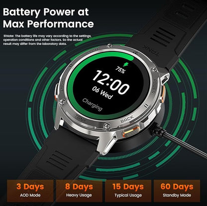 KOSPET Smart Watch for Men, 60 Days Extra-Long Battery, 50M Waterproof Rugged Military Smartwatch (Answer/Make Calls), 170 Sports Mode 1.43” AMOLED Display Fitness Watch-Voice Assistant