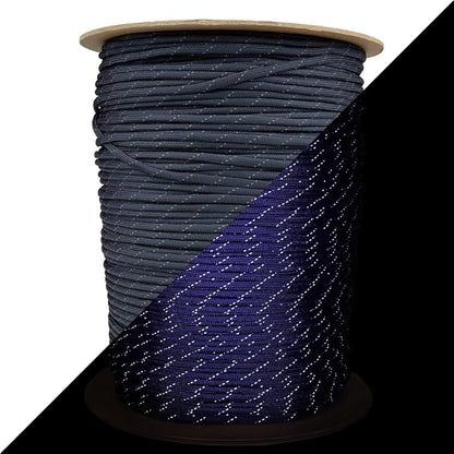 Reflective 550lb Paracord – 7 Strand Type III Nylon Parachute Cord for Hiking, Camping, and Fishing – 30+ Colors and 6 Length Options