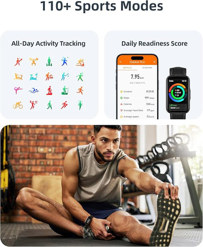 Parsonver Fitness Tracker with Step Counter/Calories/Stopwatch, Health Activity Tracker with Heart Rate Sleep Monitor, IP68 Waterproof Smart Watch 110+ Sport Modes Pedometer Watch for Women Men, Black