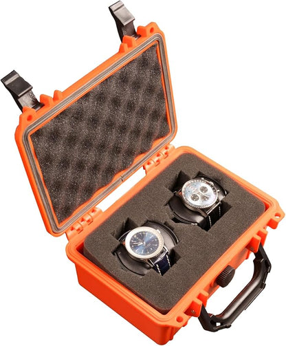 MEIJIA Portable All Weather IP67 Waterproof Protective Case, Hard Case,Camera Case With Customizable Foam,Fit Use of Drones, Cameras,Equipments, 8.12”x6.56”x 3.56” (Orange)