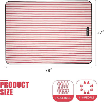 G GOOD GAIN Picnic Blankets Waterproof - Extra Large Outdoor Blanket Sand Free Foldable with Carry Strap for Beach, Camping, Park Grass, Hiking, Travel, Concerts, Indoor(Apple)