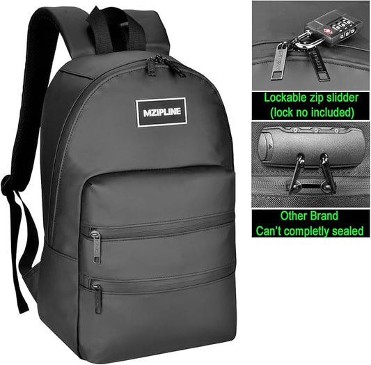Small Backpack Bag-Water Resistant Daypack Travel bag with Activated Carbon Lined for Men & Women Travel (Black)