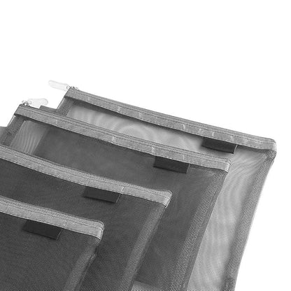 Clear Cosmetic Bags Zip Makeup Mesh Bags Pencil Case Pouch Travel Toiletry Kit Set Storage Case (Grey)