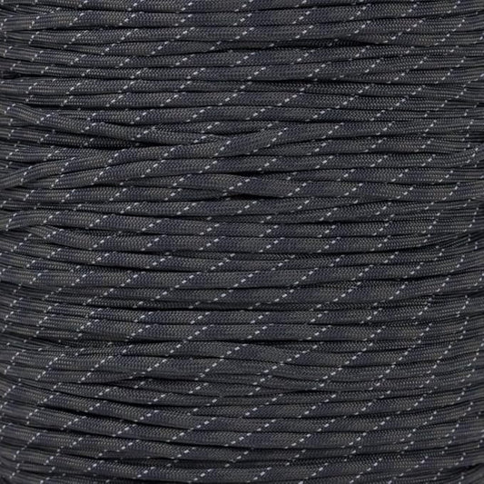Reflective 550lb Paracord – 7 Strand Type III Nylon Parachute Cord for Hiking, Camping, and Fishing – 30+ Colors and 6 Length Options