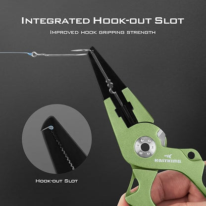 KastKing Gila 7.5-inch Fishing Pliers with Scissor Line Cutters, Aircraft Grade Aluminum Fishing Gear, Saltwater Resistant Fishing Tools, Non-Slip Rubber Handle