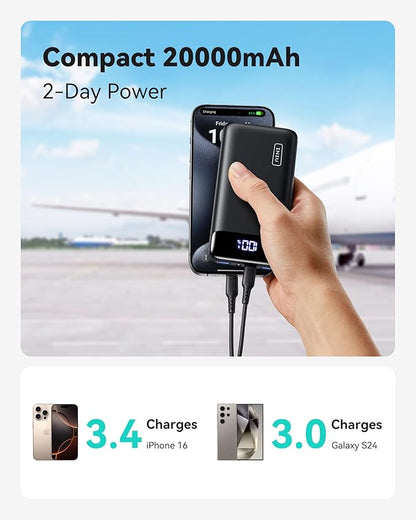 INIU Portable Charger, 22.5W 20000mAh USB C in & Out Power Bank Fast Charging, PD 3.0+QC 4.0 LED Display Phone Battery Pack Compatible with iPhone 16 15 14 13 Pro Samsung S23 Google iPad Tablet, etc