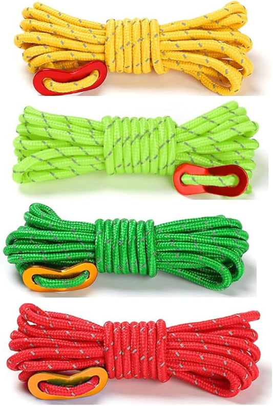 Double Eye Buckle Reflective Umbrella Cord - High Tensile Strength, Portable, and Wear-Resistant (4 Pack)