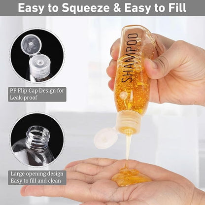 Travel Bottles for Toiletries 10 Pcs Travel Size Toiletries TSA Approved Travel Shampoo and Conditioner Bottles Refillable Spray Bottle Leak Proof Small Cream Jars for Body Wash Lotion(Clear)