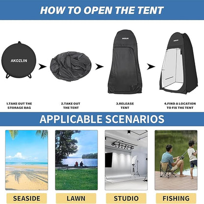 AKOZLIN Portable Pop Up Shower Tent Instant Privacy Dressing Changing Tent Outdoor Shower Room Camp Toilet Tent