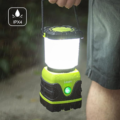Lepro LED Camping Lantern Rechargeable, 1600LM, 4 Light Modes, 4400mAh Power Bank, IPX4 Waterproof, Perfect Lantern Flashlight for Hurricane Emergency, Hiking, Home and More, USB Cable Included