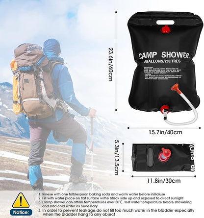 2 Set or 1set Solar Camp Shower Camping Shower Bag Solar Shower Bag Solar portabler Shower for Camping Solar Showers for Camping Camping Shower