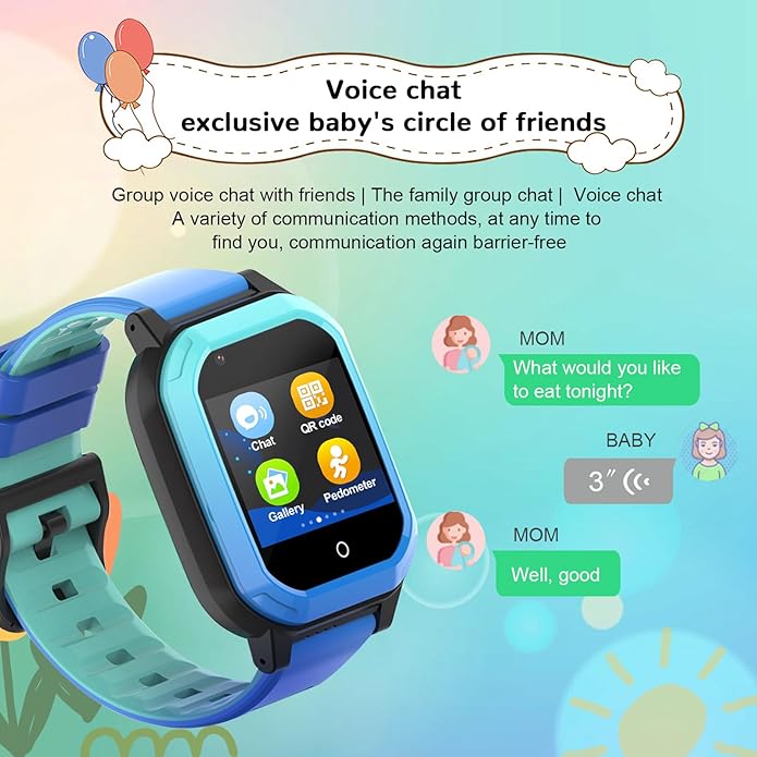 Wonlex GPS Smart Watch for Kids, 4G Smartwatch with SIM Card, 1.4" Phone Watch with Video Calls, Voice Chat, SOS, Camera, Pedometer, Alarm, Games for Boys Girls Aged 3-12 Years Old