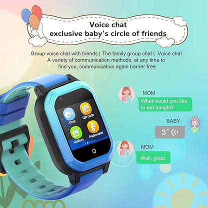 Wonlex GPS Smart Watch for Kids, 4G Smartwatch with SIM Card, 1.4" Phone Watch with Video Calls, Voice Chat, SOS, Camera, Pedometer, Alarm, Games for Boys Girls Aged 3-12 Years Old
