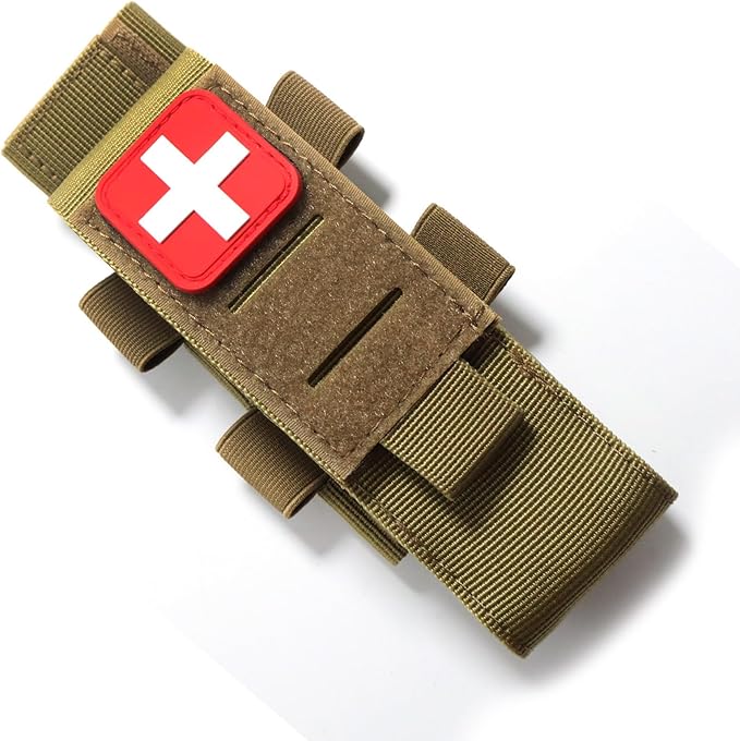 Laser Cut Molle Tourniquet Holder Pouch Tactical First Aid Kit Trauma Medical Shear Pouch Pen&Flashlight Holder IFAK TP Duty Belt Loop