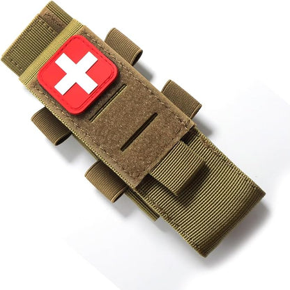 Laser Cut Molle Tourniquet Holder Pouch Tactical First Aid Kit Trauma Medical Shear Pouch Pen&Flashlight Holder IFAK TP Duty Belt Loop