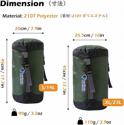 TRIWONDER Compression Sack Nylon Compression Stuff Sack Compression Stuff Sack Sleeping Bag Stuff Sack Ditty Bags with Dust Flap for Backpacking, Hiking, Camping, Traveling