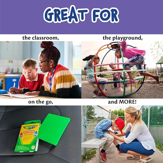 Crayola First Aid Kit, 30 Pieces | First Aid Kit for Kids & Adults, Travel-Friendly Compact for Home, Car, Camping, and Traveling