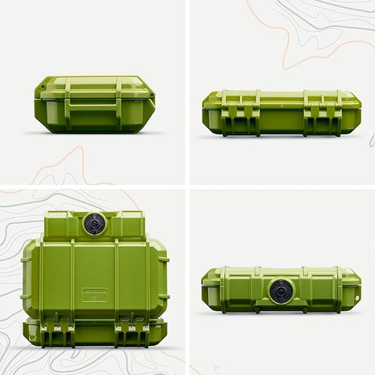 Evergreen 56 ToughBox - EDC Dry Box Protective Case USA Made for Organization of Cameras, Phones, Camping, Fishing, Hiking, Water Sports (Green)