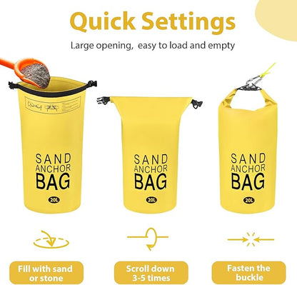 20L Sand Anchor Bag, 2 in 1 Jet Ski Anchor Kit for Float with Adjustable Buoy, Waterproof Dry Bag for Jetski, Kayak, Boat, Water Sports - Blue
