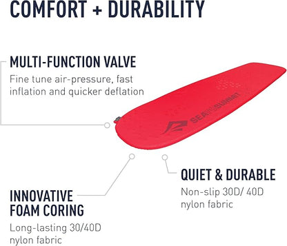 Sea to Summit Ultralight Self-Inflating Foam Sleeping Pad for Backpacking and Camping, Women's Regular (67 x 21 x 1 inches)