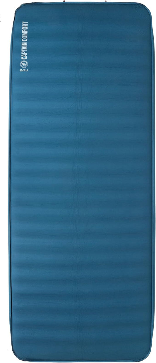 Big Agnes Captain Comfort Deluxe Camp | Supremely Comfortable, All-Weather, Self-Inflating Sleeping Pad