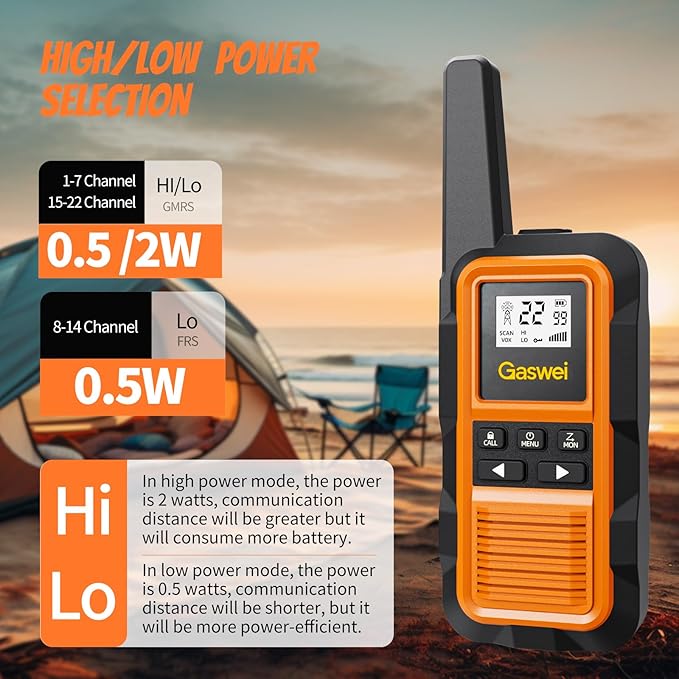 G2pro Walkie Talkies Long Range for Adults, Waterproof, Shock Resistant & Rechargeable Two-Way Radio with VOX 2 Pack(Orange)