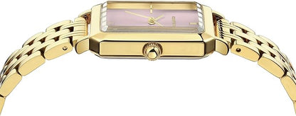 Roberto Marino RM1982 Women’s Luxury Watch Rectangular Gold – Japanese Quartz Movement, Vintage Stainless Steel Design, Silver Dial, Elegant Dress Timepiece, 3ATM Water Resistant – Reloj para Mujer