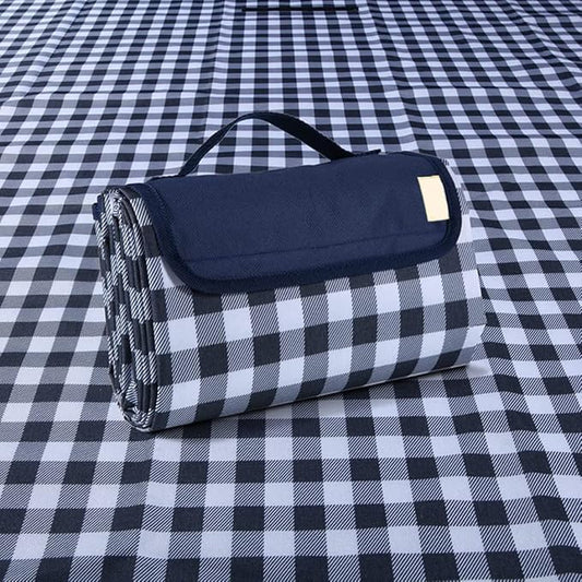 Outdoor Picnic Blanket, Foldable Waterproof Sand Beach Mat, Large 80x60in Beach Camping Hiking Travel Family Concerts Portable Beach Blankets (Dark Blue)