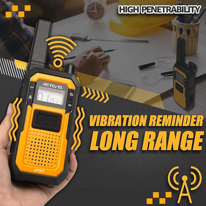 Retevis RB48 Walkie Talkies for Adults, with G-Type Earpiece, Advanced Triple Proof, Support VOX, 2000mAh, Emergency Alert, Vibration Reminder, Heavy Duty Two Way Radios(2 Pack)