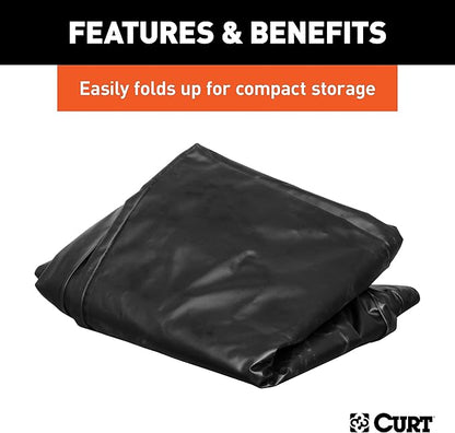 CURT 18220 38 x 34 x 18-Inch Weather-Resistant Black Vinyl Cargo Bag for Roof Basket