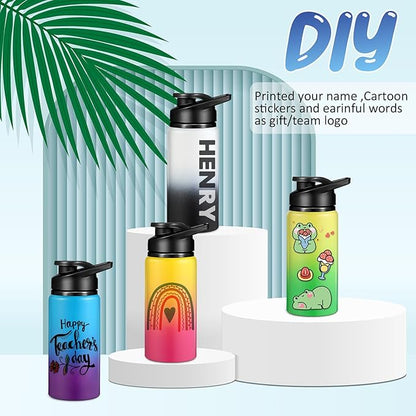 10 Pcs Reusable Aluminum Water Bottles Bulk Multicolor Outdoor Sports Water Bottles for Travel Gym Cycling Camping, Snap Lid