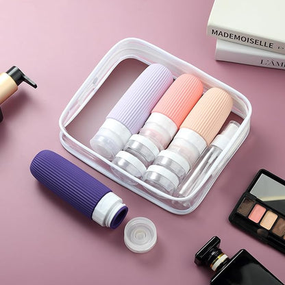 16 Pack Travel Bottles Set, TSA Approved Leak Proof Silicone Squeezable Containers for Toiletries, Refillable Travel Accessories for Conditioner, Shampoo, Lotion & Body Wash Accessories