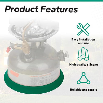 Camping Kerosene Lamp Silicone Base Suitable for Coleman Lanterns Models 200, 242, 335, 321, 502, 533, Improves Grip and Stability（Green）