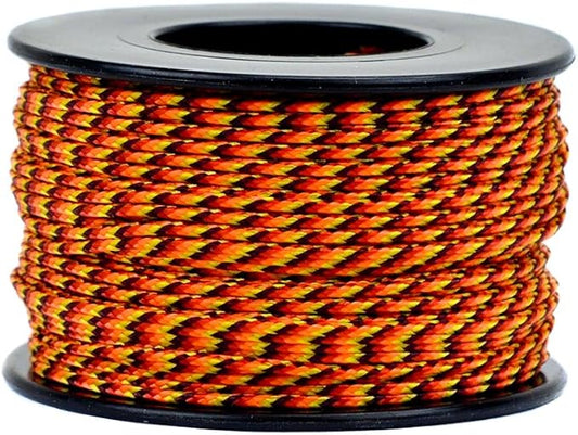 Micro Sport Cord 1.18mm X 125 Ft Small Spool Lightweight Braided Cord (Fireball)
