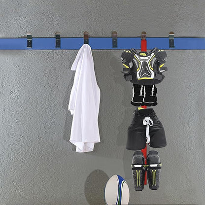 Hockey Hanger Portable Hanging Dryig Rack Hockey Gifts for Home and Outdoor Using in Ice Hockey Skating Football Camping Fishing 5 Hooks (Red)