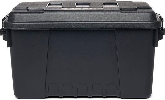 Plano Sportsman Trunk, Black, Small, Lockable Storage Box, Airline Approved Sportsman Trunk, Hunting Gear and Ammunition Bin, Heavy-Duty Containers for Camping, 56-Quart
