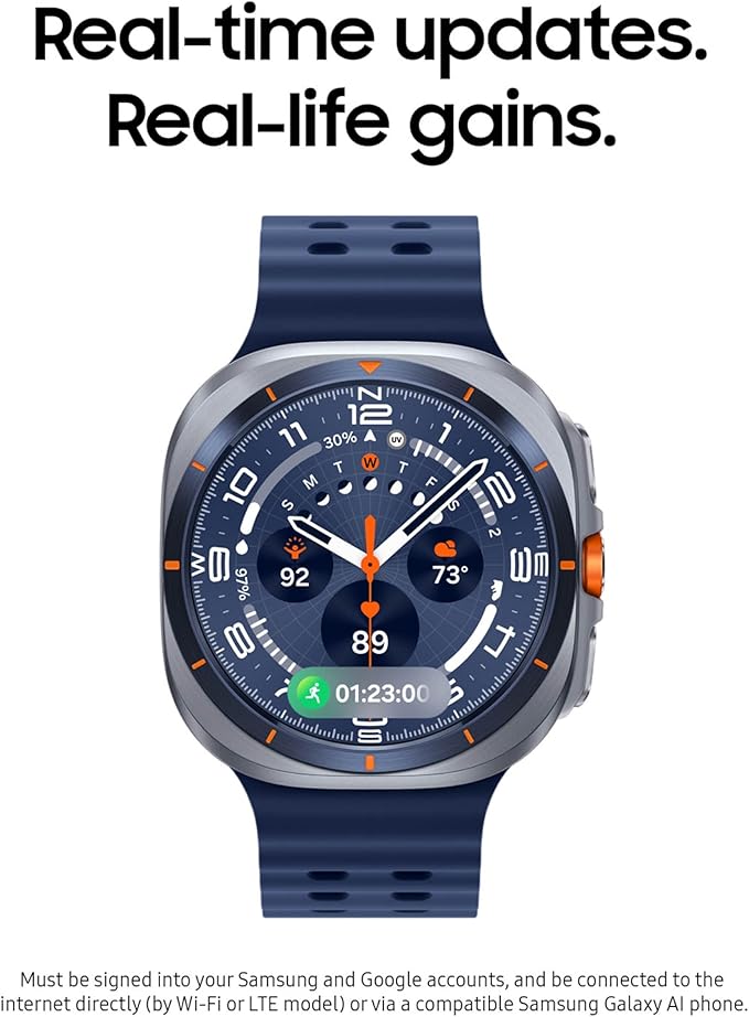 Samsung Galaxy Watch Ultra (2025) 47mm LTE Smartwatch, Titanium Casing, Advanced Sleep Coaching, Running Coach, Energy Score, Heart Rate Tracking, GPS, Titanium White [US Version, 2 Yr Warranty]